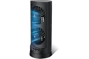 KOPBEAU Personal Tower Cooling Fans that Blow Cold Air, Standing Small Desk Fan with 3 Speeds & Timer, 60° & 110° Oscillating Table Fan, Quiet and Safe Electric Floor Fan for Bedroom, Bedside, Home, Office