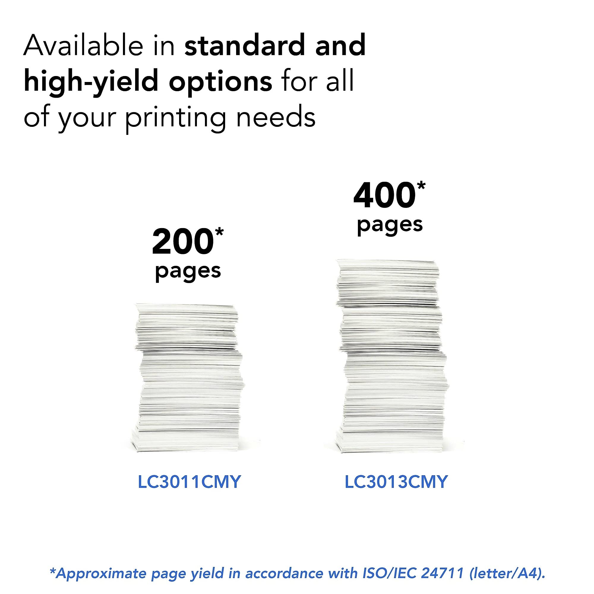 Brother Printer LC3013Y Single Pack Cartridge Yield Up To 400 Pages LC3013 Ink Yellow