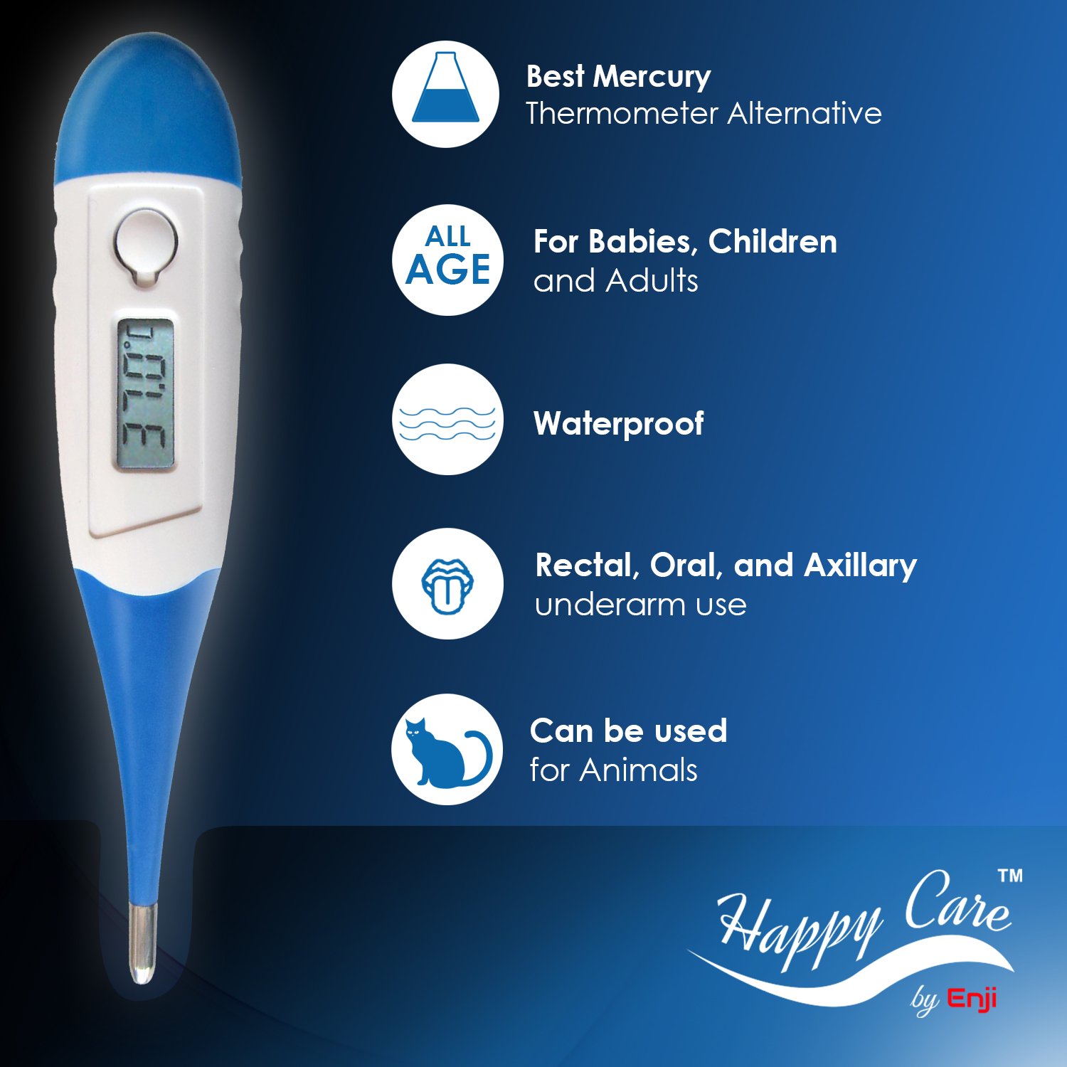 Digital Medical Thermometer Best FDA Quick 10 Second Reading for Oral