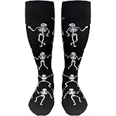 nhnsbdfc Skeleton Socks for Men Women Halloween Gifts Ideas for Kids Adult Novelty Horror Socks Knee High