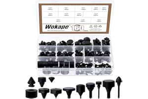 Wokape 160Pcs Rubber Bumper Assortment Kit, Black Rubber Bumper Compatible With Most Car Models Replacement
