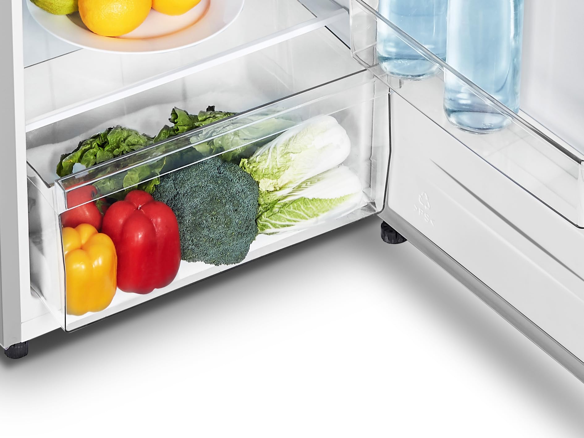 Gorenje RF414EPS4 Doppeltürkühlschrank mit Gefrierteil oben, 165 Liter Kühleil, 41 Liter Gefrierteil, LED Innenbeleuchtung, Energieeffizienzklasse E, 143,6cm x 55cm, silber 6