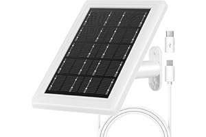 BOBUY Solar Panel for Security Camera, 5V USB Solar Panel Compatible with Eufy Cam 2C/2C Pro/E40/E20/2/2 Pro/E Camera WYZE Battery Cam Pro,16.4ft Charge Cable, IP65 Waterproof (1 Pack, White)