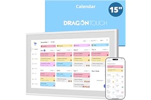 Dragon Touch 15.6" Digital Calendar for 2026, 1080P Full HD Interactive Touchscreen Family Planner, Electronic Wall Calendar 