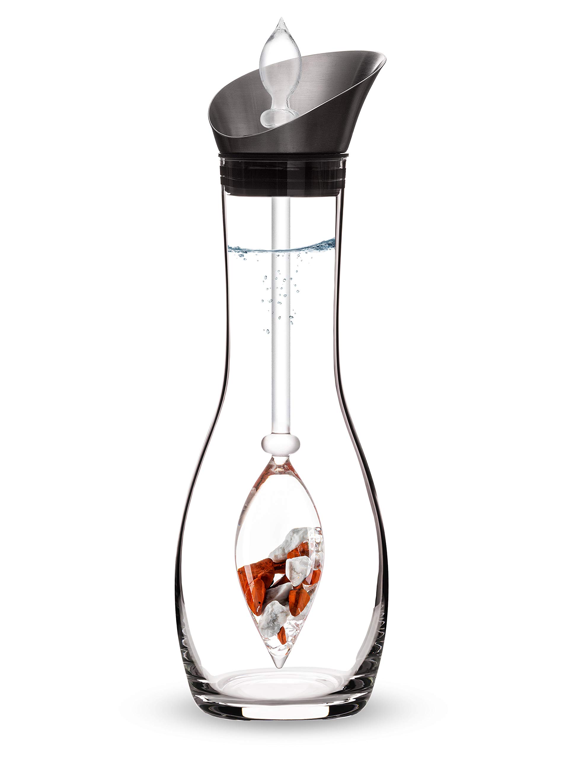 VitaJuwel Era Fitness | Crystal Water Carafe with Red Jasper, Magnesite & Clear Quartz