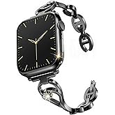 SaNgaMEi Slim Metal Band Compatible with Apple Watch Bands 38mm 40mm 41mm 42mm 44mm 45mm 46mm 49mm Women Dressy Bling Jewelry Diamond Bracelet Strap for iWatch Series 11 10 9 8 7 6 5 4 3 SE Ultra