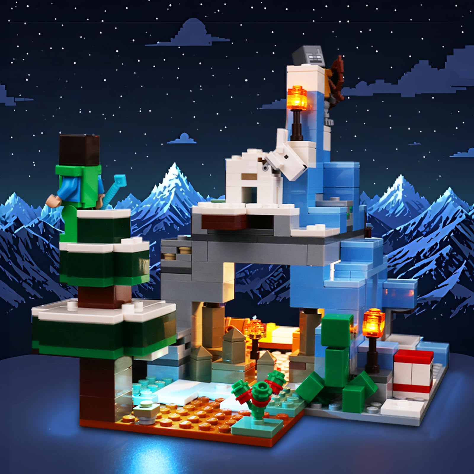 Led Light Kit for Lego Minecraft The Frozen Peaks 21243, Led Lighting Set for Minecraft Lego 21243 The Frozen Peaks - Not Include Models, Just Light Set