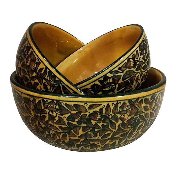 India Meets India Handmade Ceramic Serving Bowls Set of 3/Mixing Bowls