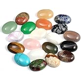 CAB Cabochon Beads Natural Stones Beads for Jewelry Making Natural Stone Oval Random Color Beads Crystal Quartz Stone for Jewelry DIY Size 12x16 mm 20 Pieces