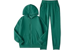 QTWW INC Girls Boys 2 Piece Tracksuit Athletic Sweatsuits Sets Zipper Sweatshirt and Jogger Sweatpants Clothing Sets for Kids