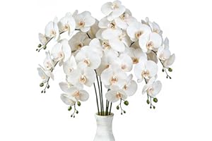 Bacucine 38 Inch Artificial Phalaenopsis Flowers 6Pcs Orchid Stems Artificial Flowers Phalaenopsis Branches Real Touch Orchid
