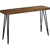 Cortesi Home Busse Console Table with Hairpin Legs, 52" Wide, Brown