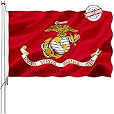 3x5ft Double Sided US Marine Corps Flag Outdoor Heavy Duty Polyester with 2 Brass Grommet