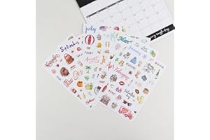 6 Sheets Planner Stickers, to Do List Sticker, 11 * 17cm Various Pattern Mark Stickers with Weekly, Monthly, Fitness, Plannin