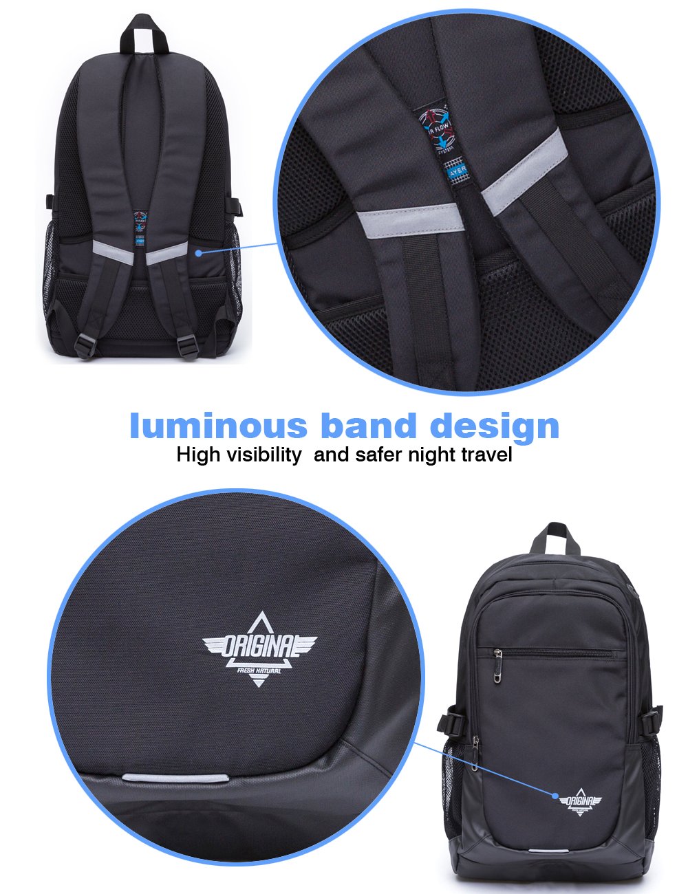 Laptop Backpack, Semir Anti Theft Water Resistant College School Backpack,Travel Computer Bag for Women Men,Business Backpack Fits Under 17.3-Inch Laptop and Notebook (Original Black)