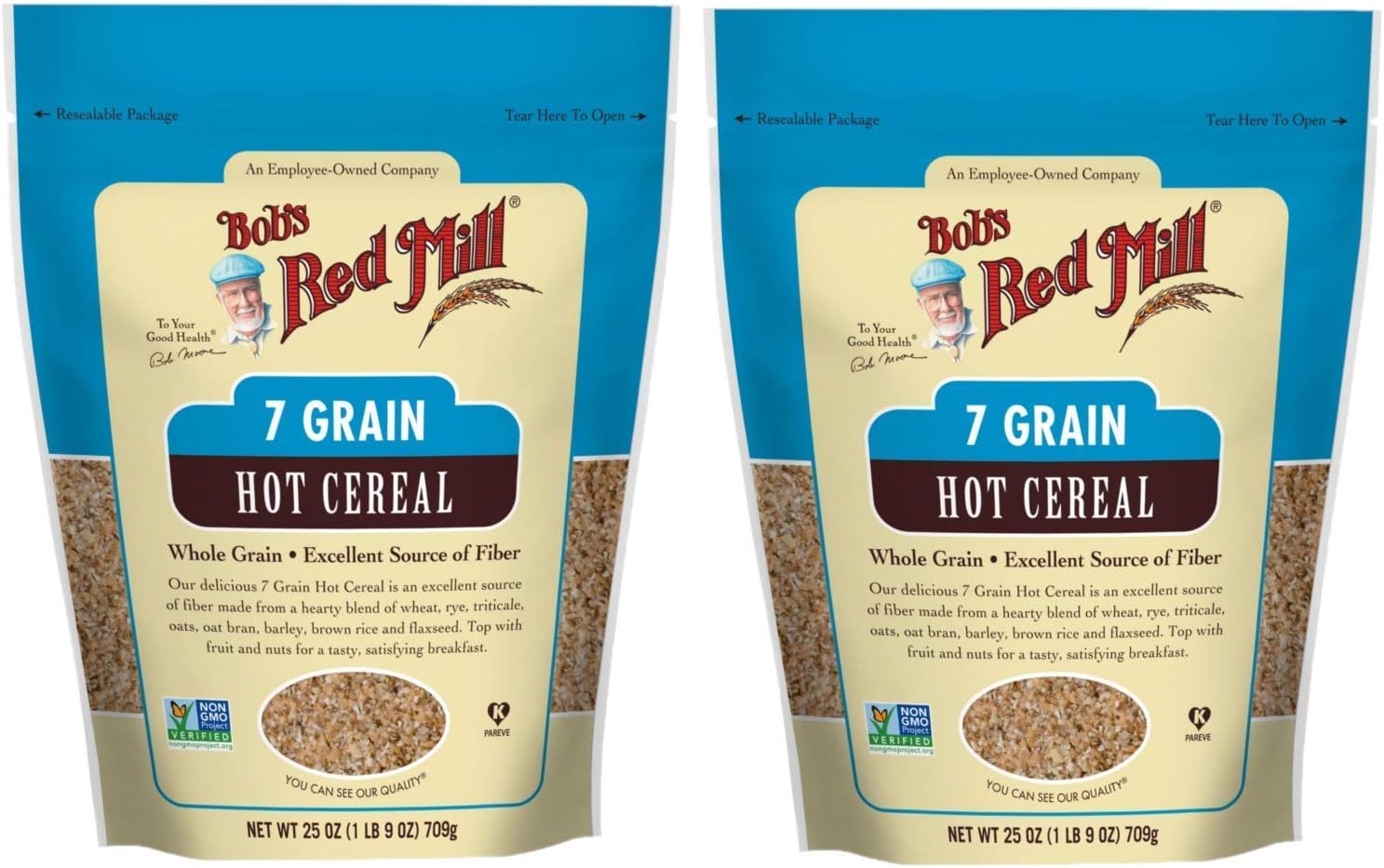 Bob's Red Mill 7 Grain Hot Cereal 25 oz (Two Pack) - Easy to Make 7 Grain Whole Grain Cereal - Multigrain Cereal Two Pack (25 oz each, 50 oz total)