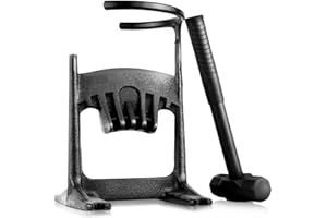 COICOTTC Kindling Splitter, One-Piece Kindling Splitter for Wood with 4 Lbs Sledge Hammer, Heavy Duty Cast Iron Log Splitter Manual, Dia. 7.5"