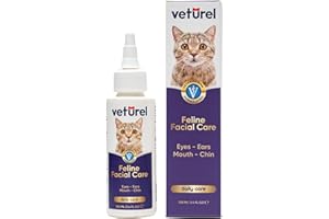 Veturel Natural Feline Facial Care - Cat Tear Spot Remover - Feline Acne - Can Help With Cat Chin Acne - Cat Chin Blackheads 
