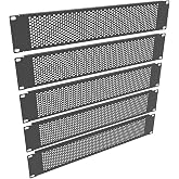 QiaoYoubang 5 Pack 2U Venting Blank Panel - Steel 19" Rack Mount | Blank Rack Mount Panel Spacer for 19in Server Rack Cabinet or Enclosure, Black (2UVBP5PC)