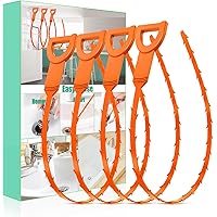 Drain Snake Hair Clog Remover - Drain Cleaner Tool for Sink Shower Bathtub Tub (Orange)