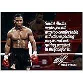 Mike Tyson Motivational Quote Poster Inspirational Posters Boxing Black History Month Posters Sports Quotes Decoration Growth Mindset Black Wall Art Decor Gym Art Autographed Boxing Memorabilia P103