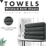 Lions Bath Towels Set of 4 100% Cotton 500 GSM Charcoal 75x135cm view 2