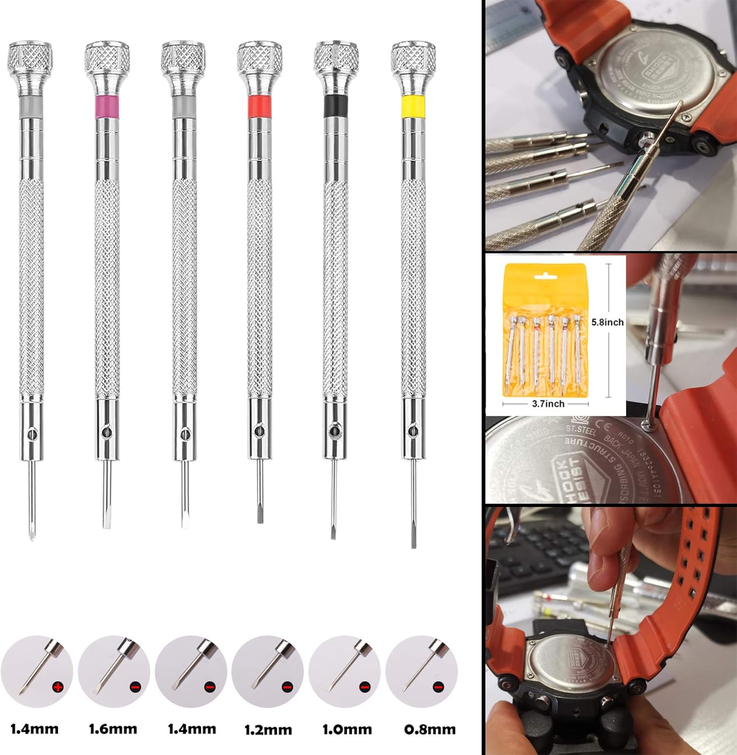Watch Repair Kit, Professional Watch Band Link Removal Tool, Watch Battery Replacement Tools, Spring Bar Tool Set with Carrying Case: Watches