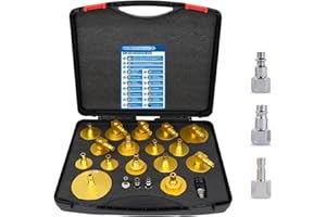 MOTOCOCHE 17Pcs Master Cylinder Brake Bleeder Adapter Kit, Aluminum Brake Pressure Bleeding Kit Tool Compatible with VW BMW Toyota Honda Nissan Most Vehicles with Quick Connector