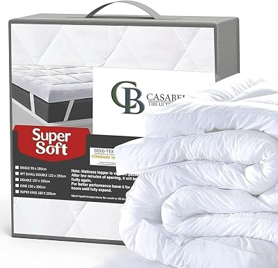 Casabella Small Double 4 Inch Mattress Topper Microfiber Hypoallergenic 122x190