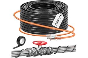 SZFY 3FT~200FT Heat Tape for Water Pipes, -40°F Deicing Cable,Pipe Heat Cables for Roof,Gutter，Farm，Freeze Protetion Heating Wires, Heated Water Hose,Plumbing Fixtures,120V 5W/FT (50FT)