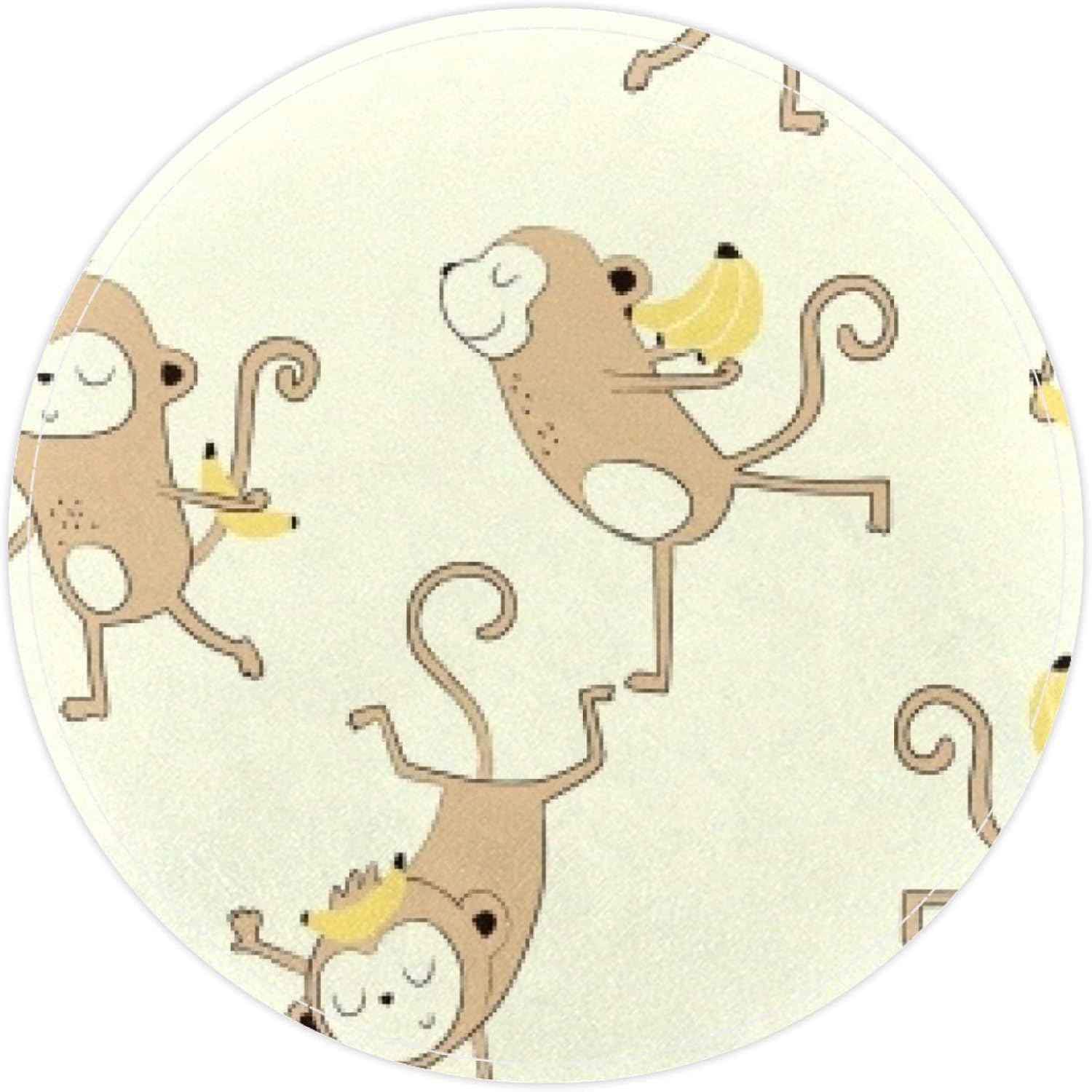 Monkey Banana Crown - Alfombra antideslizante para salón, dormitorio