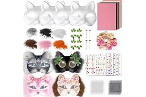 31 Pcs Therian Mask Kit, Cat Mask, Costume Furry Masks DIY, Animal Arts Crafts Kit, for Halloween Cosplay Party Interaction