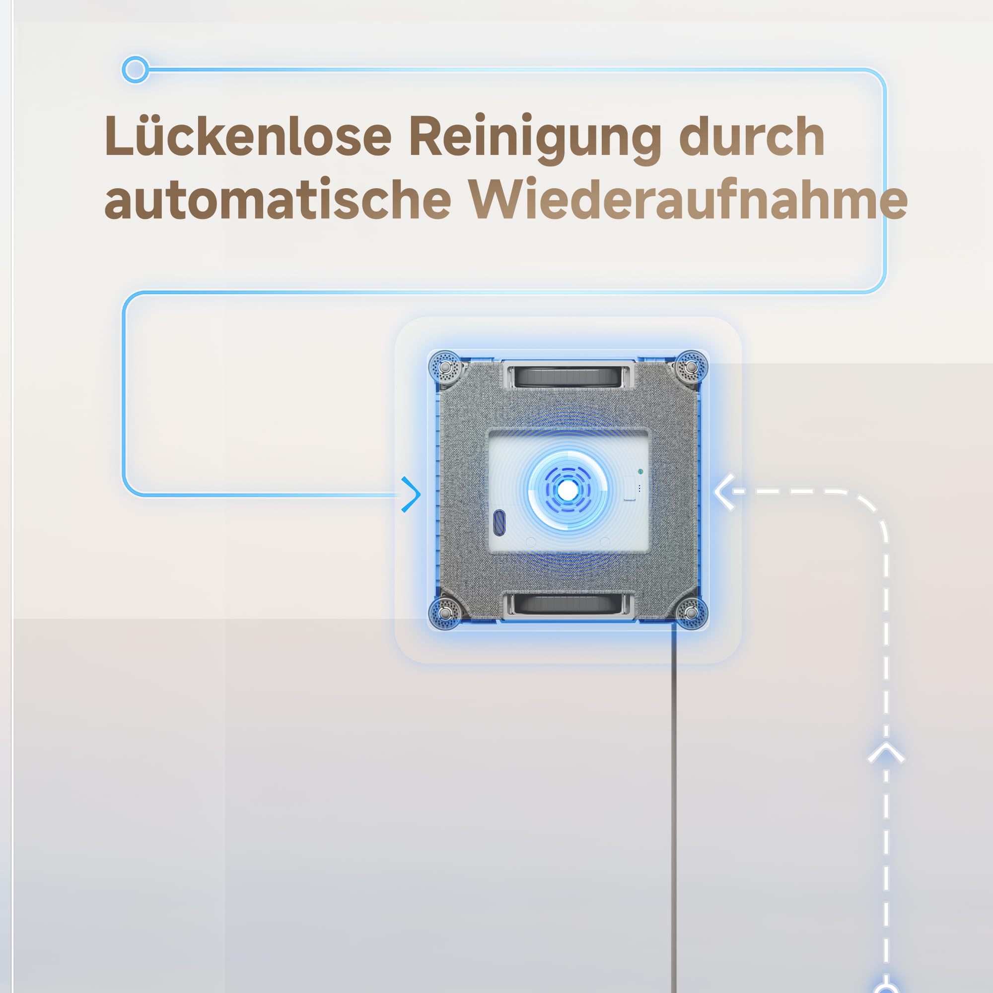 dreame C1 Fensterputzroboter, 5.500 Pa Saugkraft, zuverlässiges Sicherheitskonzept, CornerClean-Technologie, gründliche Nassreinigung, Dual-Spray-Technologie, intelligente Planung des Reinigungswegs 4