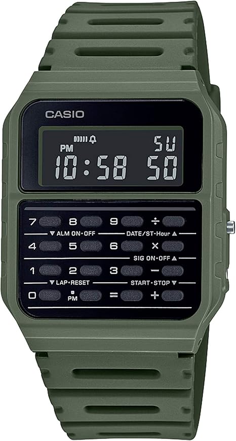 Amazon Com Casio Ca 53wf 3b Calculator Green Digital Mens Watch Original New Classic Ca 53 Clothing