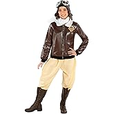 Morph Amelia Earhart Costume for Girls, Pilot Costume For Kids, Girl Aviator Costumes Historical Halloween Costumes For Girls