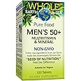 Natural Factors Whole Earth & Sea Men's 50+ Multivitamin & Mineral, 1 Serving Contains Nutrition Equivalent to ½ lb of Veggies, 120 Tablets