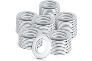 WCIC 32 Pack Curtain Grommets Curtain Eyelet Rings Round Plastic Rings Inner Diameter 1-9/16 inch DIY Roman Curtain Rings Nanoscale Low Noise Rings Matte Silver