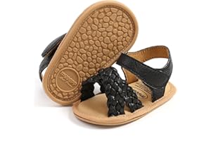 SOFMUO Baby Girls Boys Sparkly Bowknot Sandals Premium Soft Anti-Slip Rubber Sole Infant Summer Outdoor Shoes Toddler First Walkers