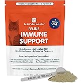 Dr. Bill's Feline Immune Support Supplement for Cats Natural Defenses | Boosts Cat Immune Function &amp; Resilience with Colostrum, Beta Glucan, Turkey Tail Mushroom, Zinc, Vitamin C - Cats of All Ages