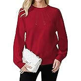 COSSEN Womens Fall Sweater Casual Long Sleeve Crewneck Pullover Sweaters Hollow Out Trendy Outfit