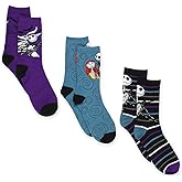 Disney The Nightmare Before Christmas Womens 3 pack Crew Socks (Large (9-11), Black)