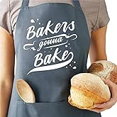 Saukore Funny Baking Aprons for Women Men, Cute Baking Gifts for Bakers, Kitchen Cooking Apron with 2 Pockets, Birthday Thanksgiving Christmas Apron Gift for Mom Wife Husband Dad Son Sister Daughter