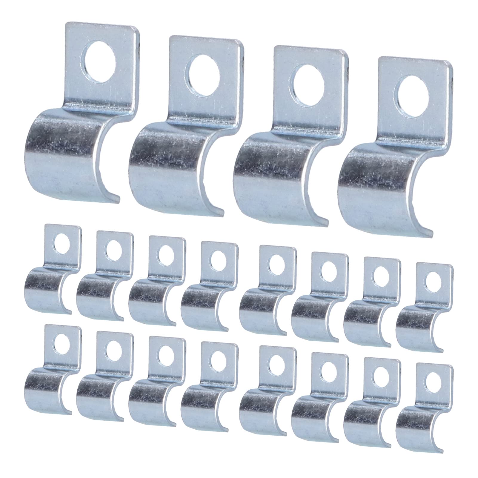 20PCS Pipe Clip Zinc Plated Stainless Steel Single Hole Clamp Saddle Buckle for Rubber Rings Steel Pipes (6mm)