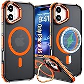 ZOEII for iPhone 16 Case Magnetic for iPhone 16 6.1 Inch, [Compatible Fast Wireless Charging] Military-Grade Protection, Slim Magnetic Case for iPhone 16, Orange ﻿