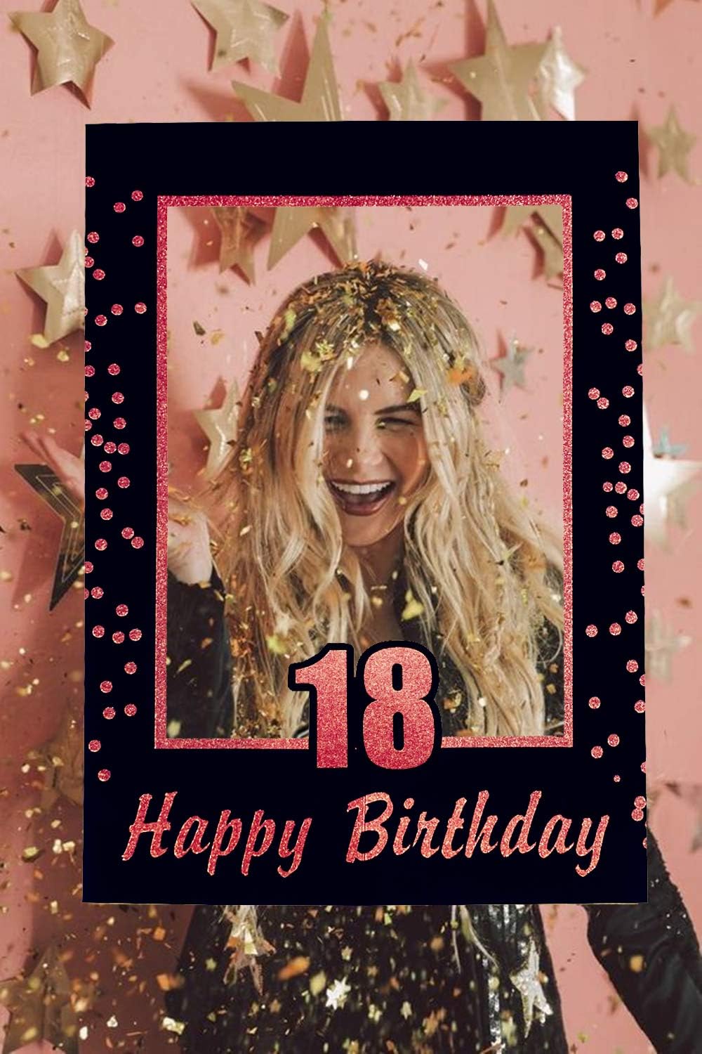 JeVenis 18 Birthday Party Photo Booth Props 18 Birthday Photo Frame 18th Birthday Decoration 18th Birthday Party Favors - Image 3