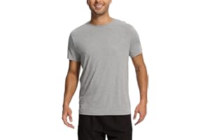 GYS Bamboo-derived Viscose Men's Pajama Tops Summer Short Sleeve Basic Sleep Shirt