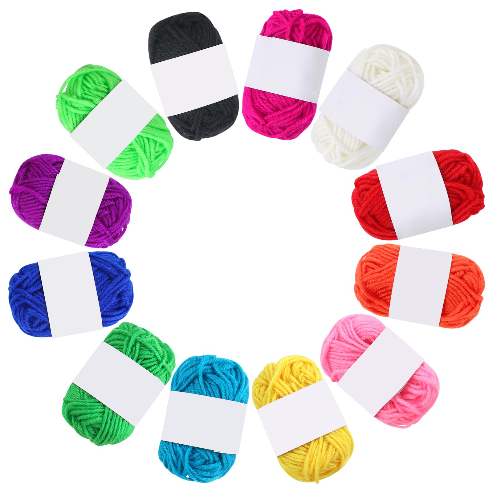 Photo 1 of MIDELONG Acrylic Wool Knitting & Crochet Yarn, Soft DIY Craft Kit for Adults - 12 Colors (Random)