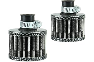 HXGXKBQ 2PCS 12mm Air Filter Carbon Fiber Cold Air Intake Filter Breather Turbo Vent Air Intake Filter Cleaner Black Universal fit car and Motorcycle