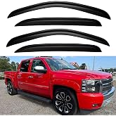 Window Visors Rain Guards for 2007-2013 Chevy Silverado/GMC Sierra 1500/Avalanche Crew Cab, Window Vent Wind Deflectors Visors Shades for 2007-2014 Silverado/Sierra 2500HD-3500HD/Suburban/Yukon XL