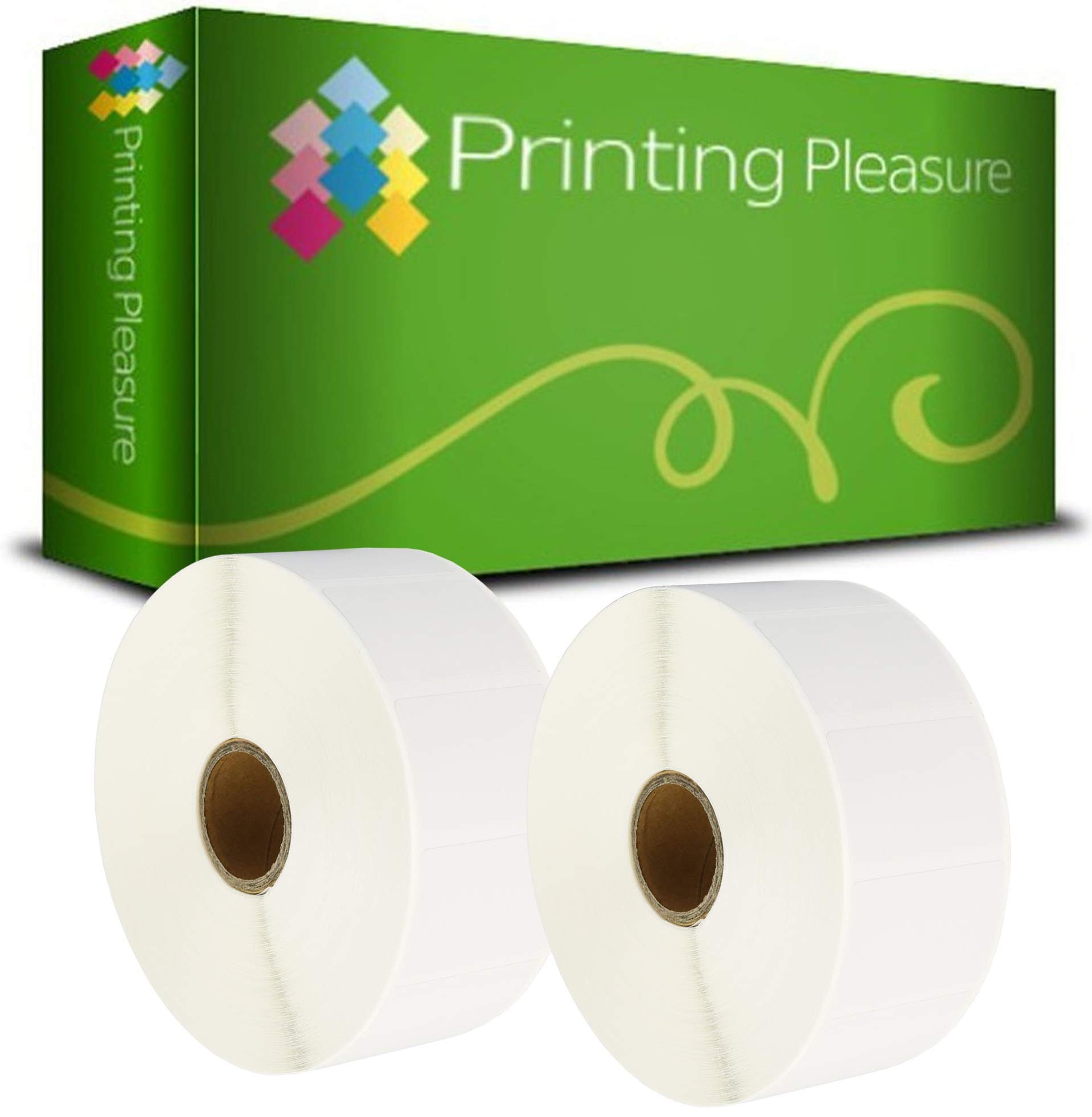 Printing Pleasure 2 x Zebra 38mm x 25mm Compatible Direct Thermal Labels for Zebra Type Printers | 2000 Labels per Roll